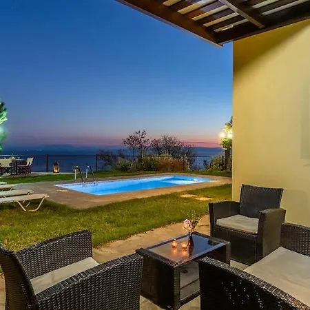 Villa Calliopé Avec Vue Imprenable, Jardin Et Piscine Privée Glossa